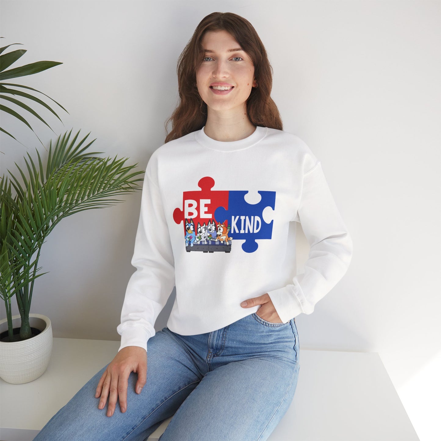 Be Kind Puzzle Sweatshirt — Inspirational Autism Awareness Crewneck