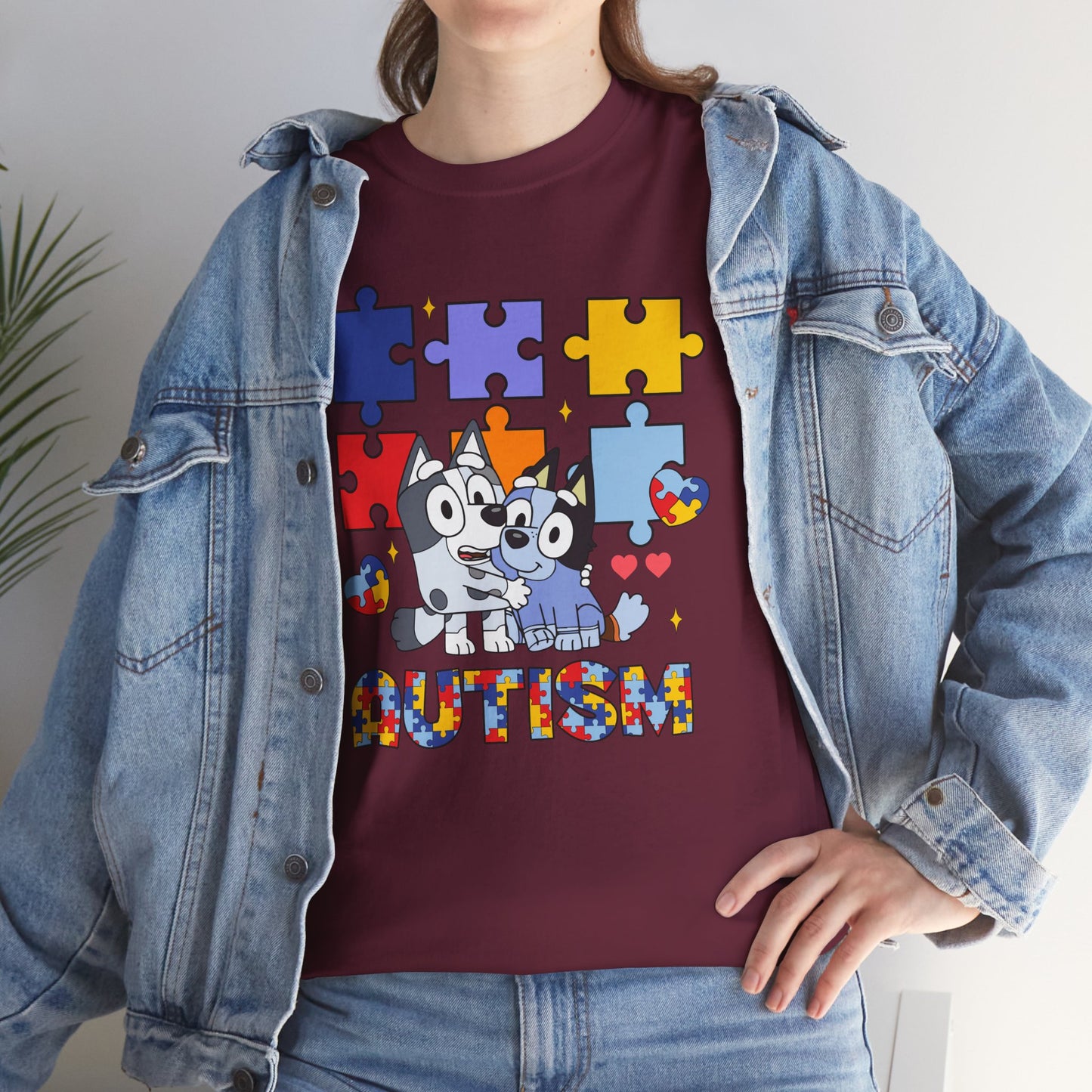 Autism Awareness Puzzle Tee — Cute Puppy Puzzle Piece Design