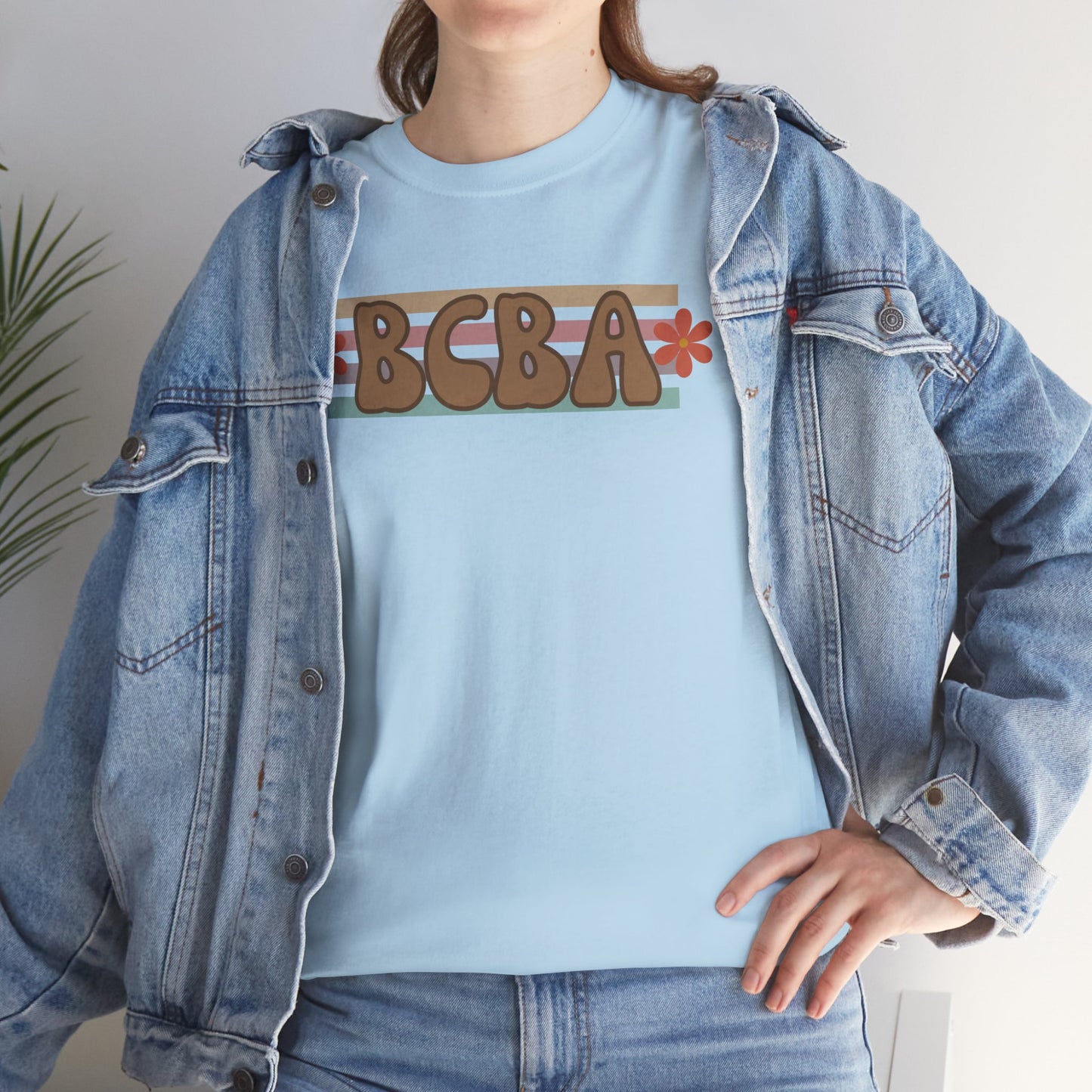 BCBA Unisex Heavy Cotton Tee, Comfortable Daily Wear, Perfect Gift, Summer Fashion, Relaxed Fit Top, Family Gatherings, Self-Care