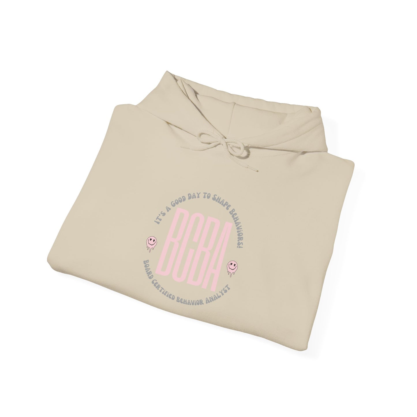 BCBA Circle Logo Hoodie – Soft Pink Behavioral Therapist Sweatshirt