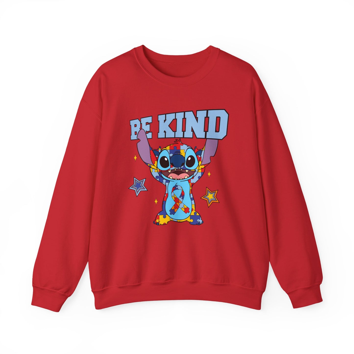 Be Kind Crewneck Sweatshirt — Cute Colorful Cartoon Character Graphic