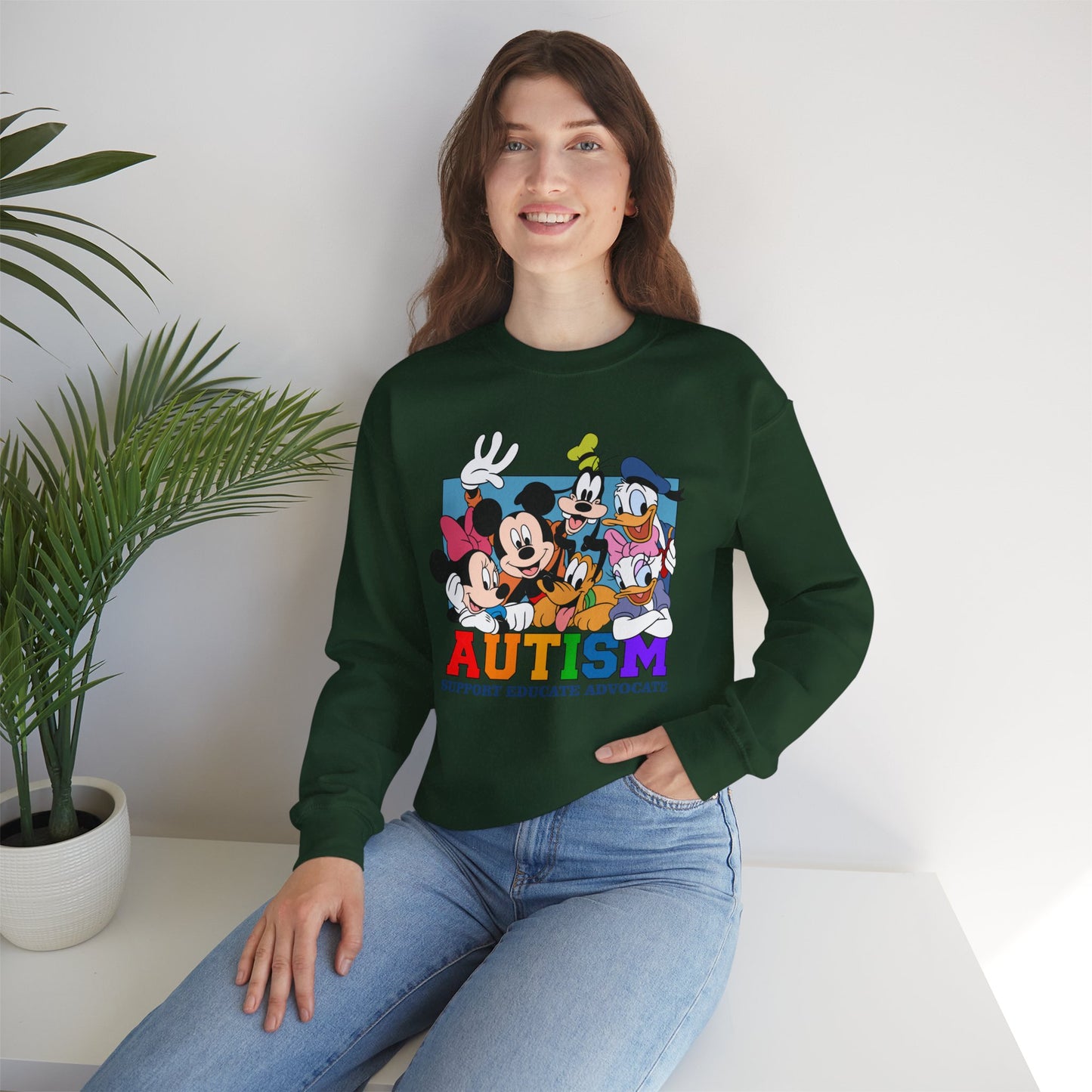 Autism Support Crewneck Sweatshirt — Support Educate Advocate