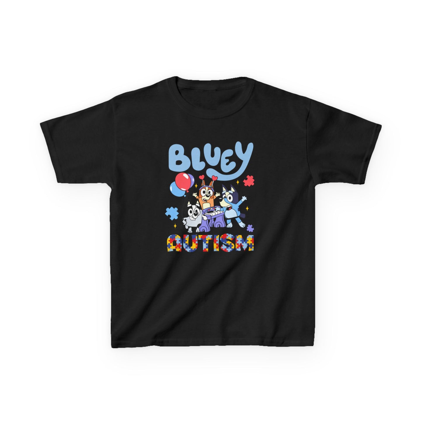 Kids Tee — Bluey & Friends Autism Awareness Graphic