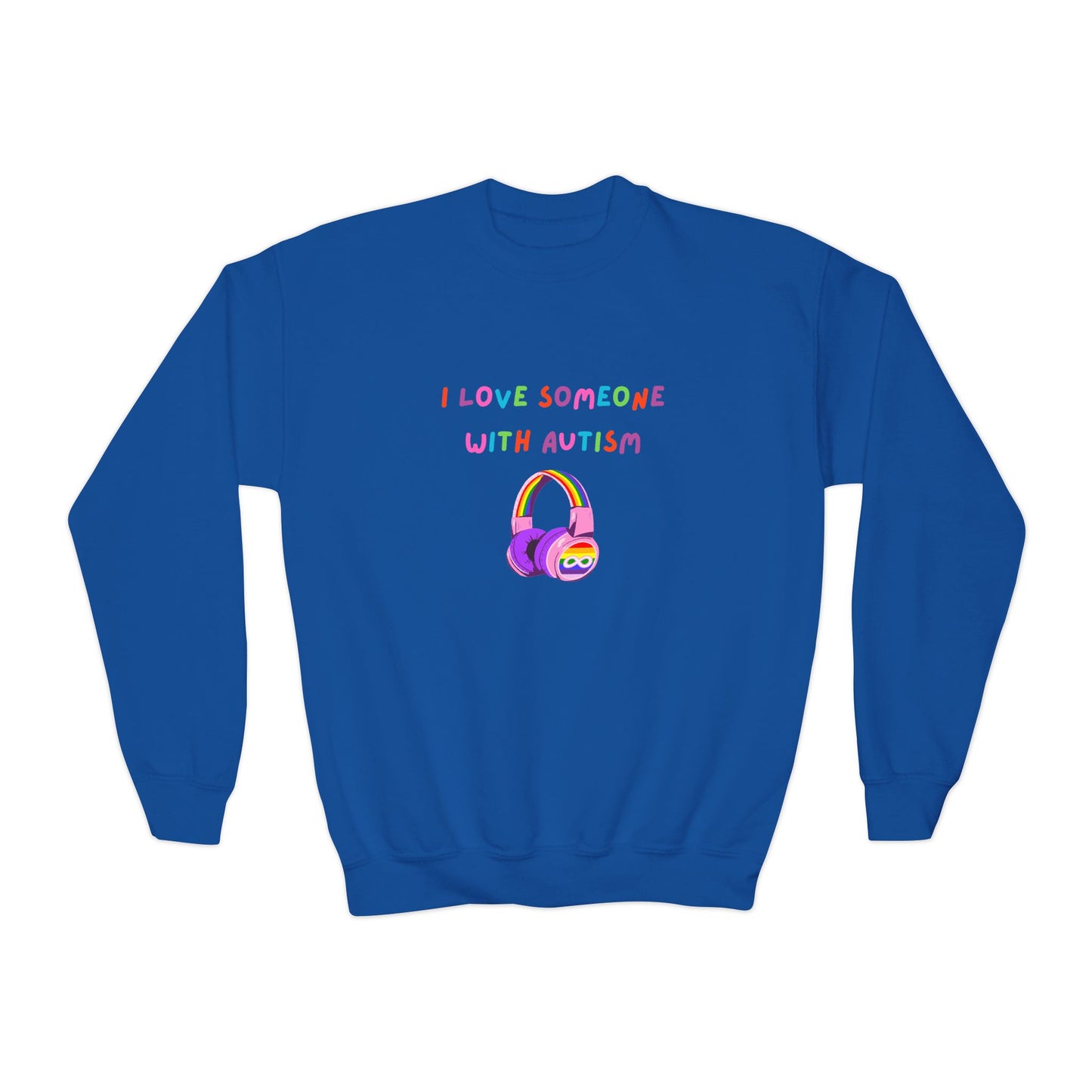 I Love Someone with Autism Youth Crewneck Sweatshirt