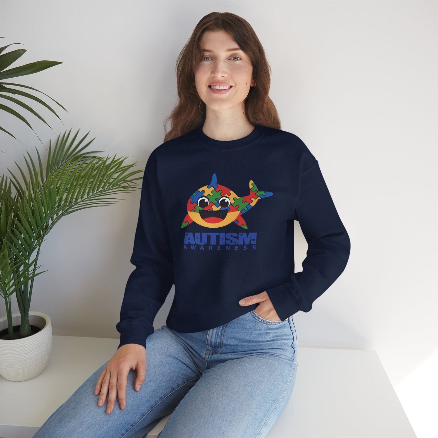 Baby Shark Autism Awareness Crewneck Sweatshirt