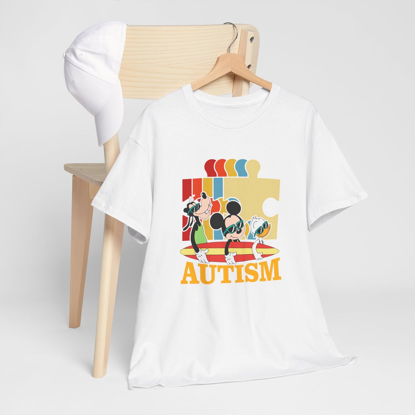 Autism Awareness Tee — Colorful Puzzle & Playful Characters Design
