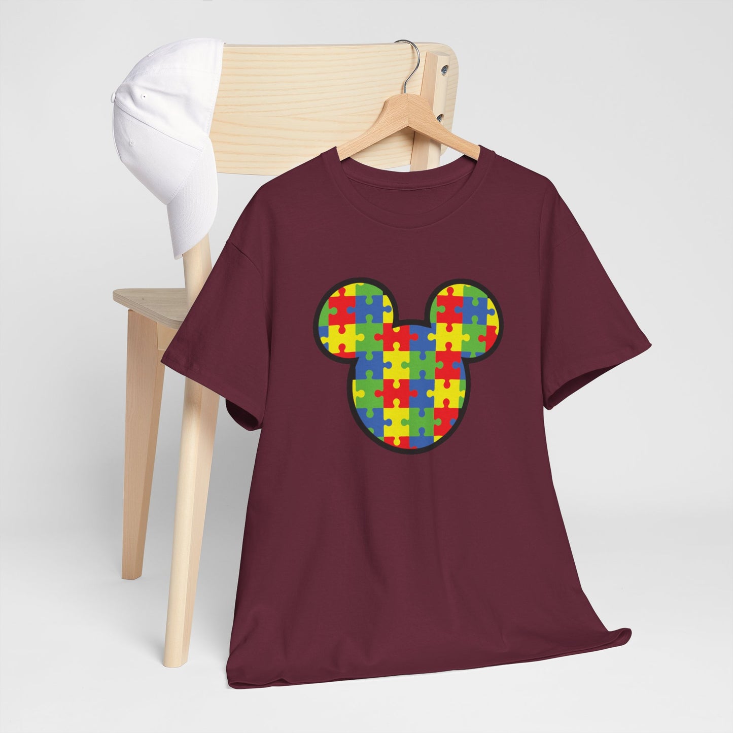 Colorful Puzzle Mickey Mouse Tee for Autism Awareness