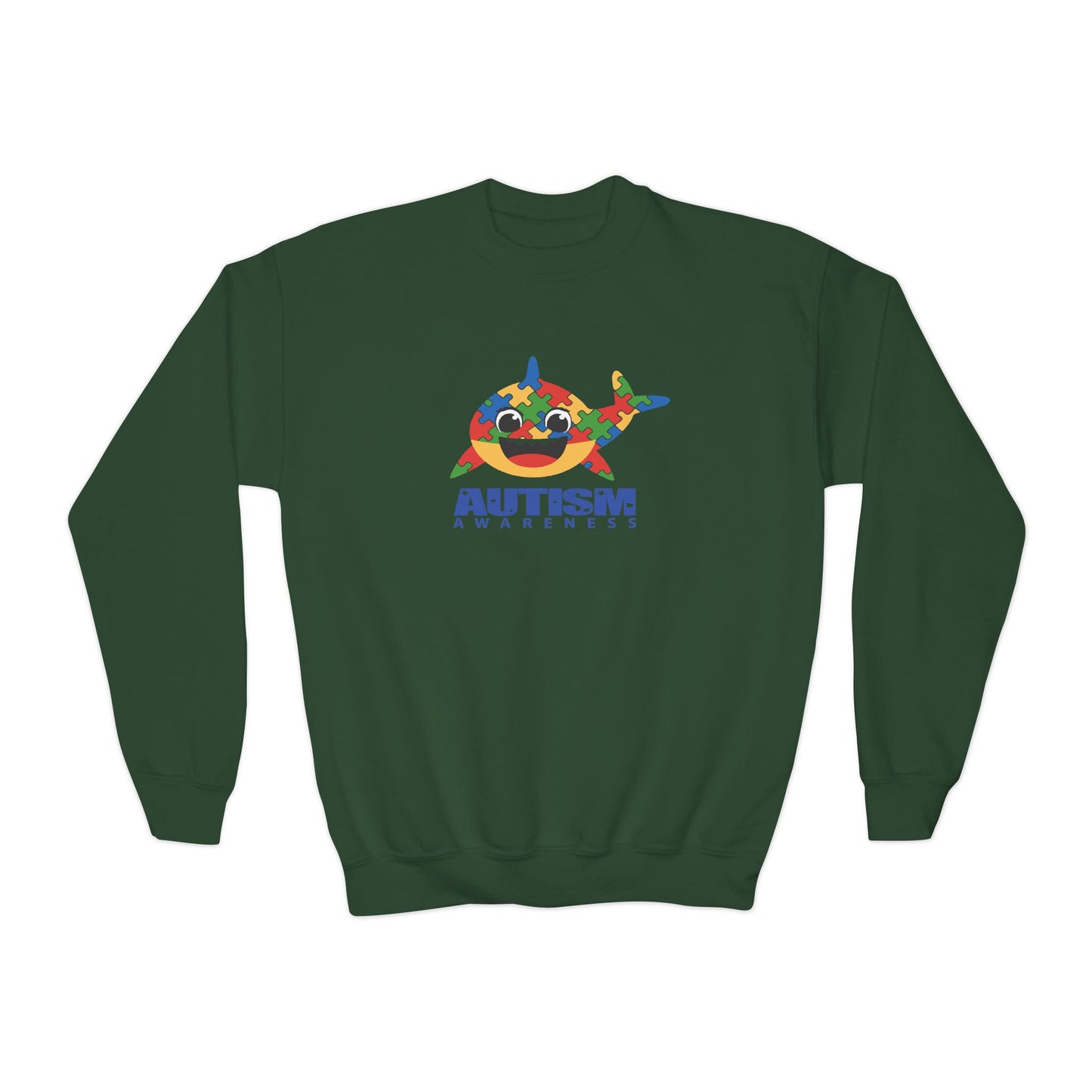 Colorful Autism Awareness Youth Crewneck Sweatshirt