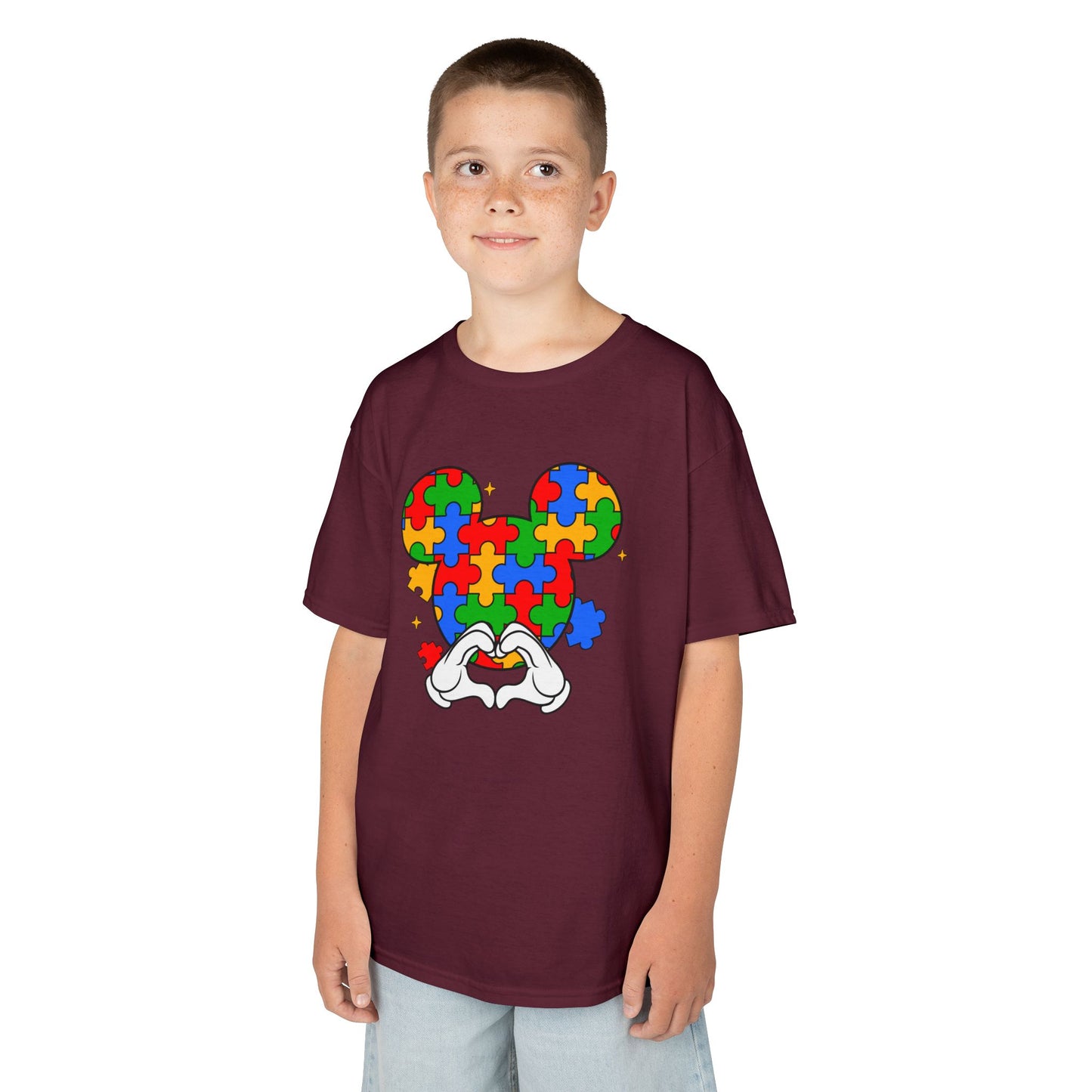 Kids Puzzle Mouse Autism Awareness T‑Shirt