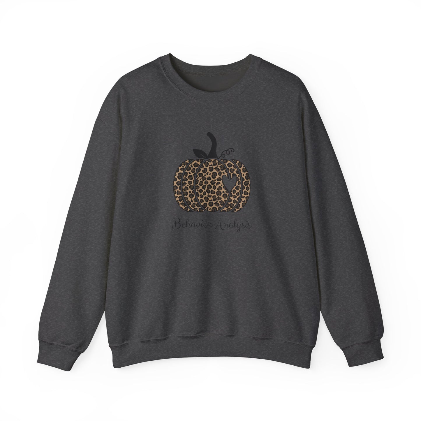 Leopard Pumpkin Crewneck Sweatshirt — ‘Behavior Analyst’ Rustic Graphic Pullover