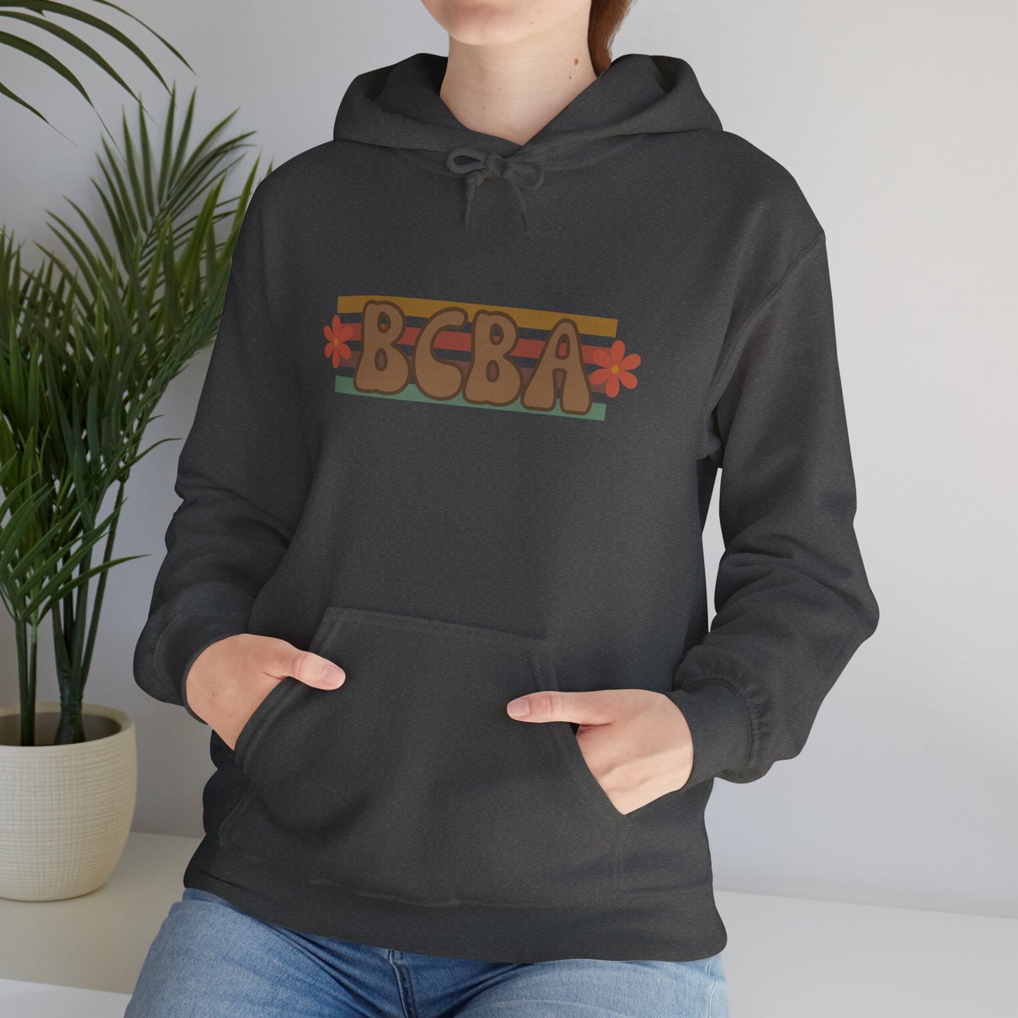 BCBA Retro Block Logo Hoodie — Behavioral Therapist Gift