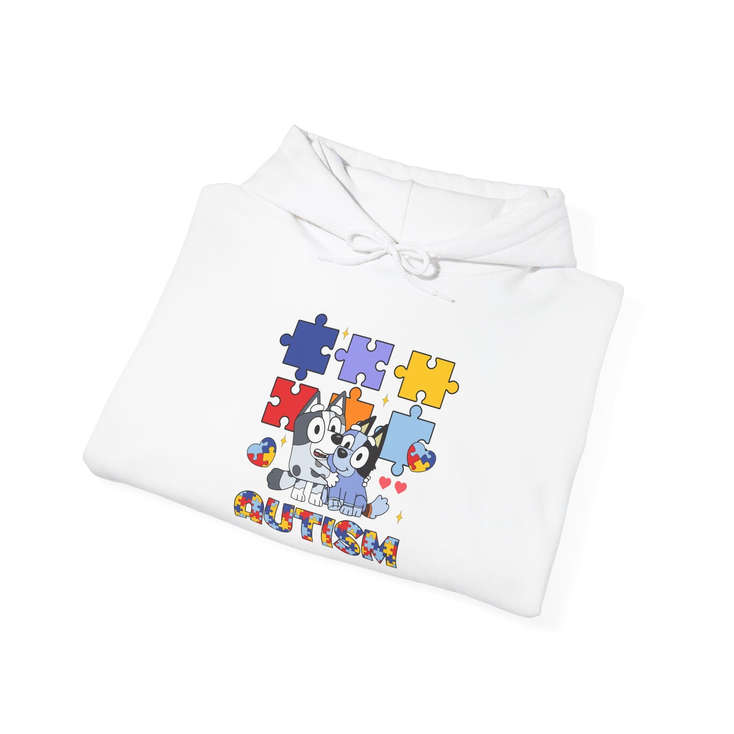 Autism Awareness Puzzle Hoodie — Cute Cat Design "Autism"