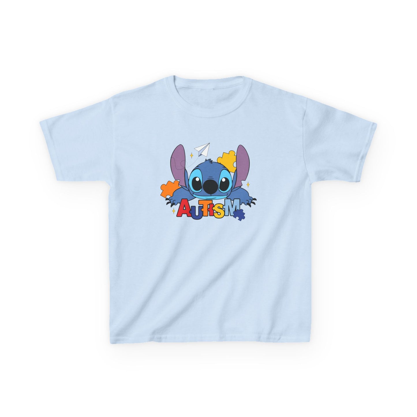 Kids Tee — Cute Stitch Autism Puzzle Design