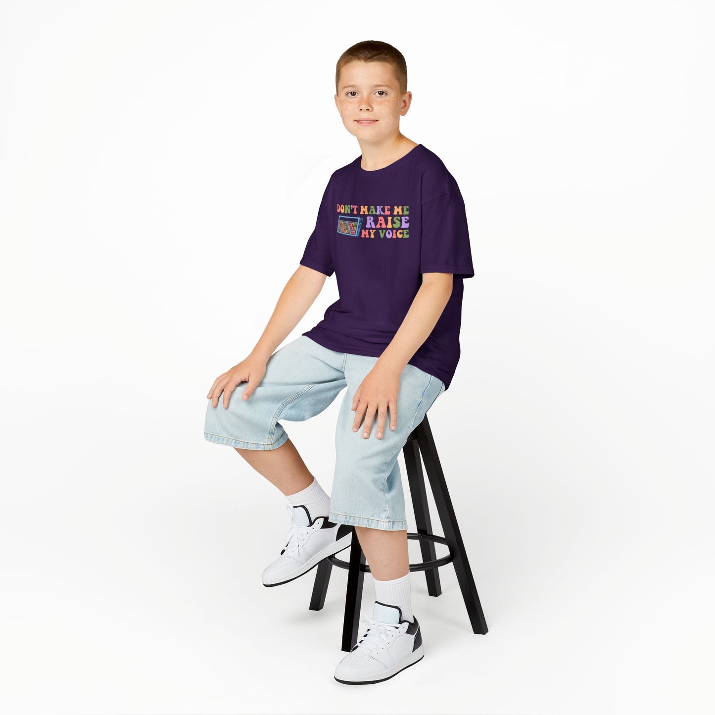 Playful Kids Tee - 'Don't Make Me Raise My Voice' Design