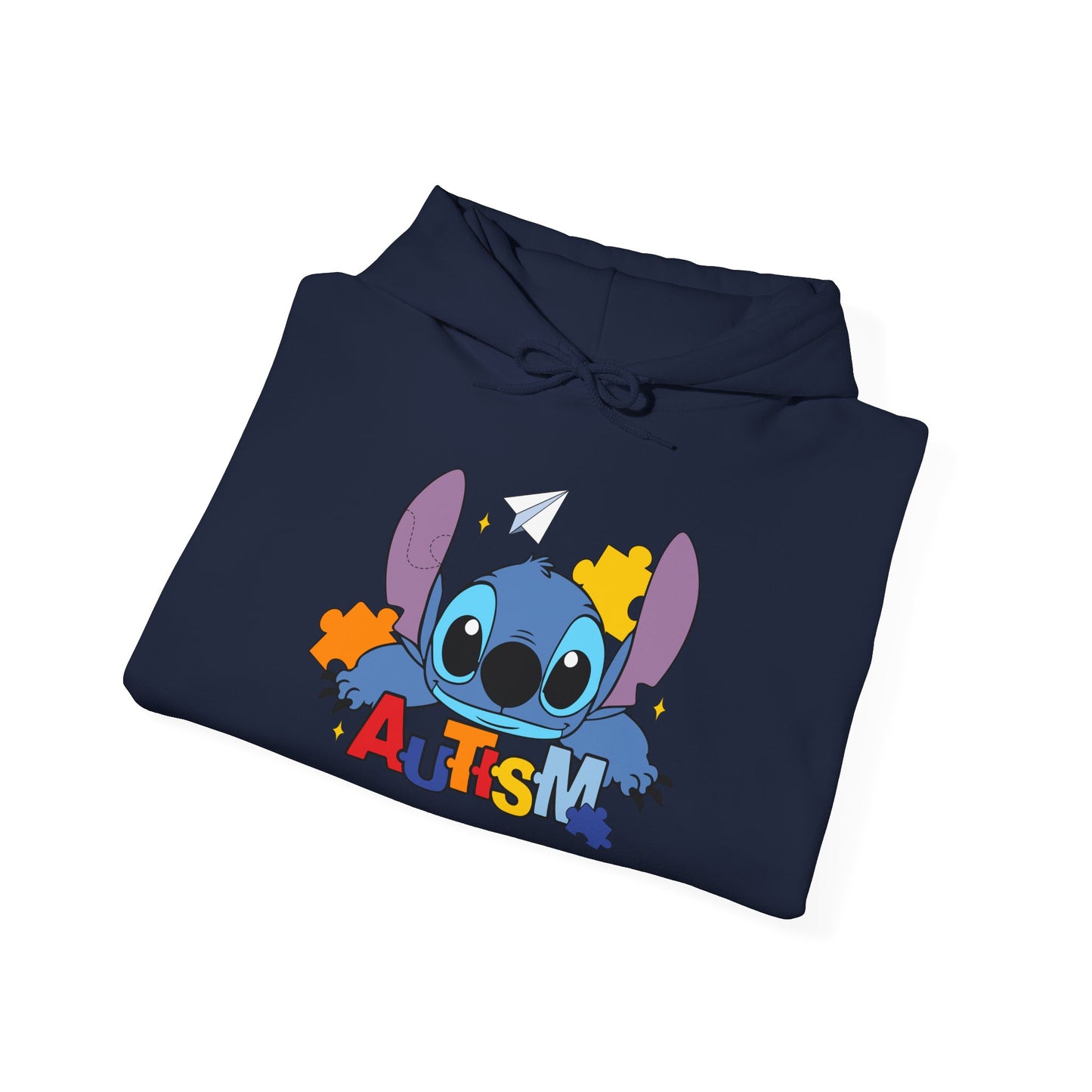 Autism Awareness Hoodie — Cute Cartoon Character with Puzzle Pieces