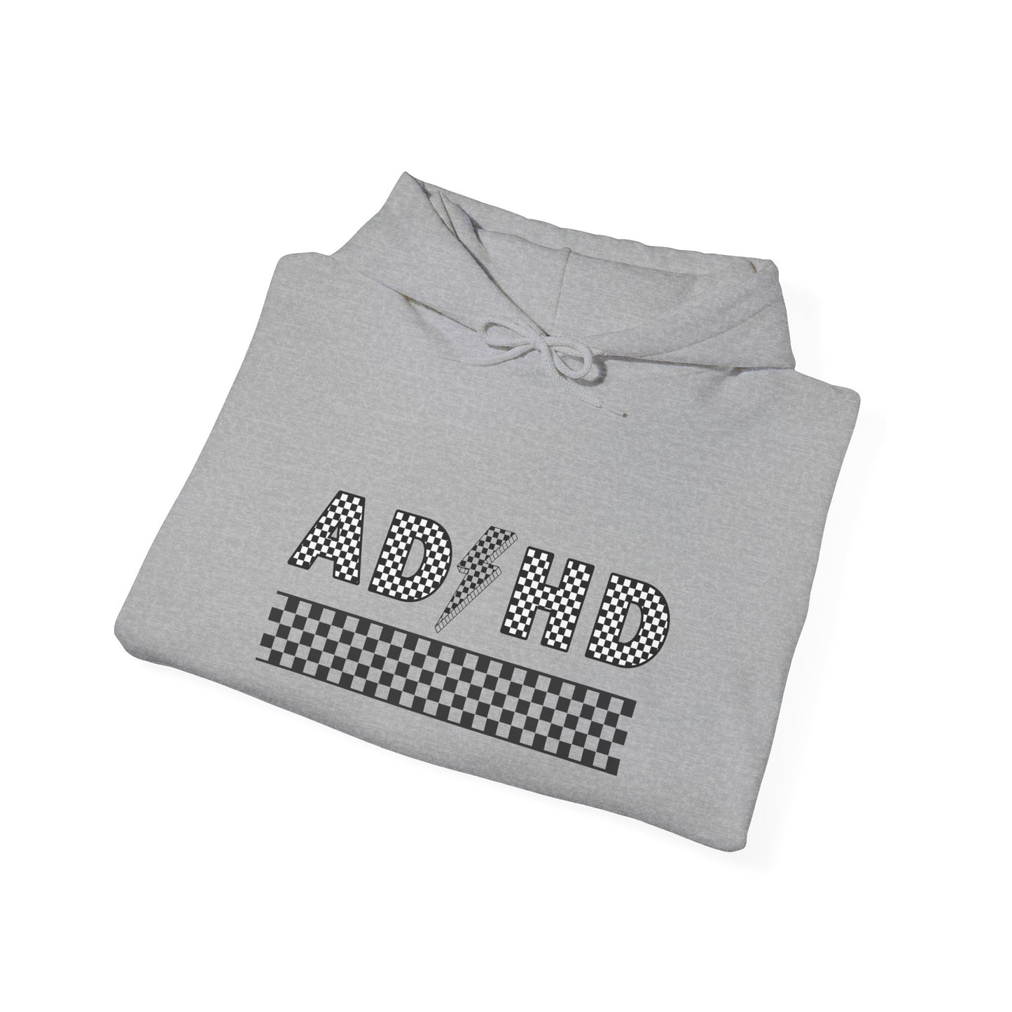 ADHD Lightening Bolt Checkered Hooded Sweatshirt
