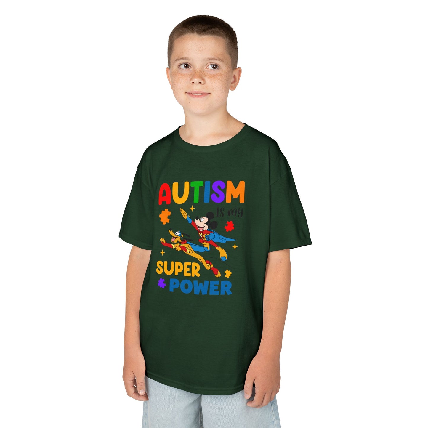 Autism Is My Superpower Kids T-Shirt — Colorful Awareness Tee