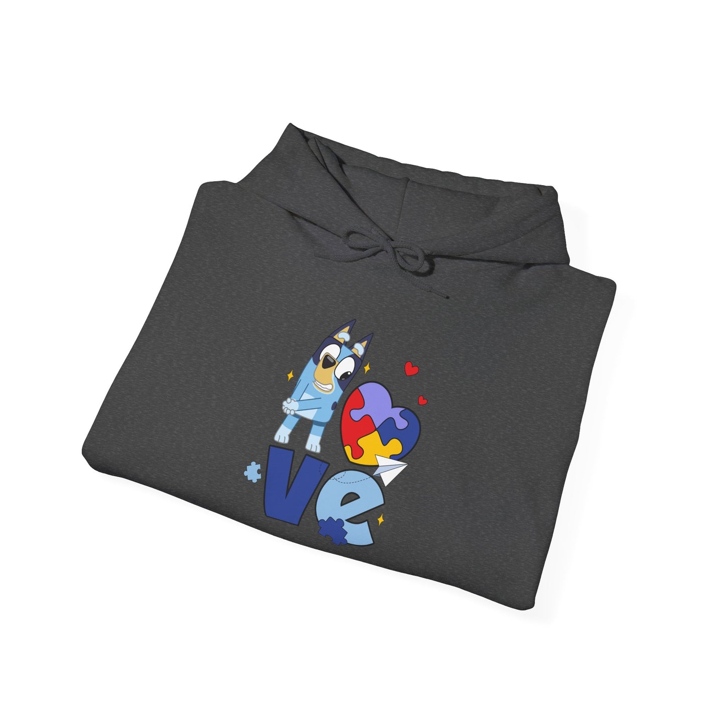 Autism Puzzle Heart Love Hoodie — Cute Inclusive Love Graphic Sweatshirt