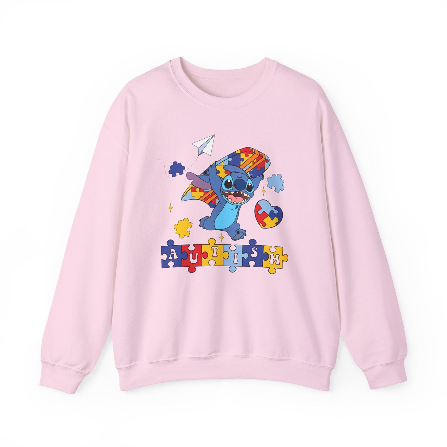 Autism Awareness Sweatshirt – Cute Stitch Puzzle Heart Design