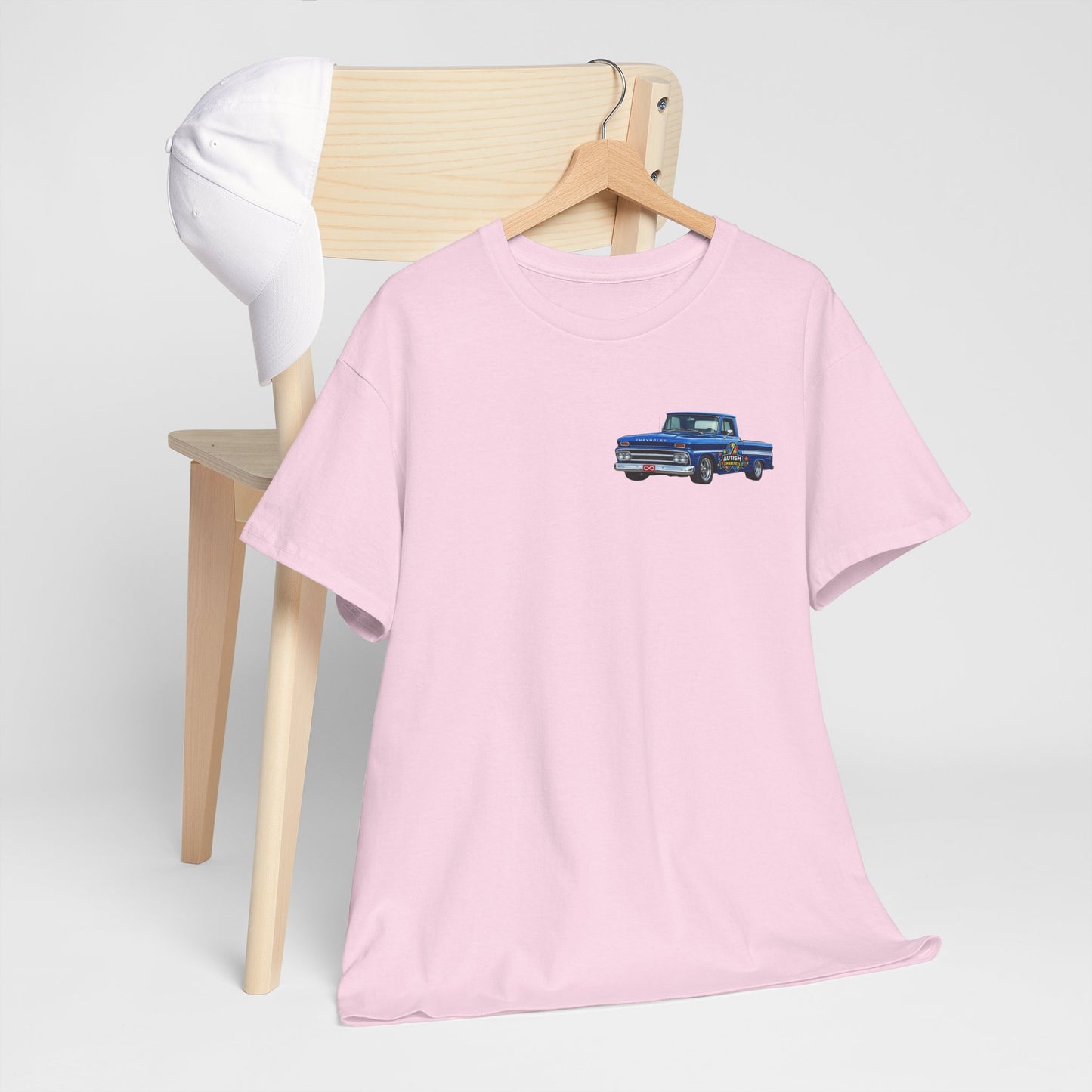 Tim’s Truck Tee- Autism Awareness Truck T-Shirt — Vintage Pickup Puzzle Ribbon Tee