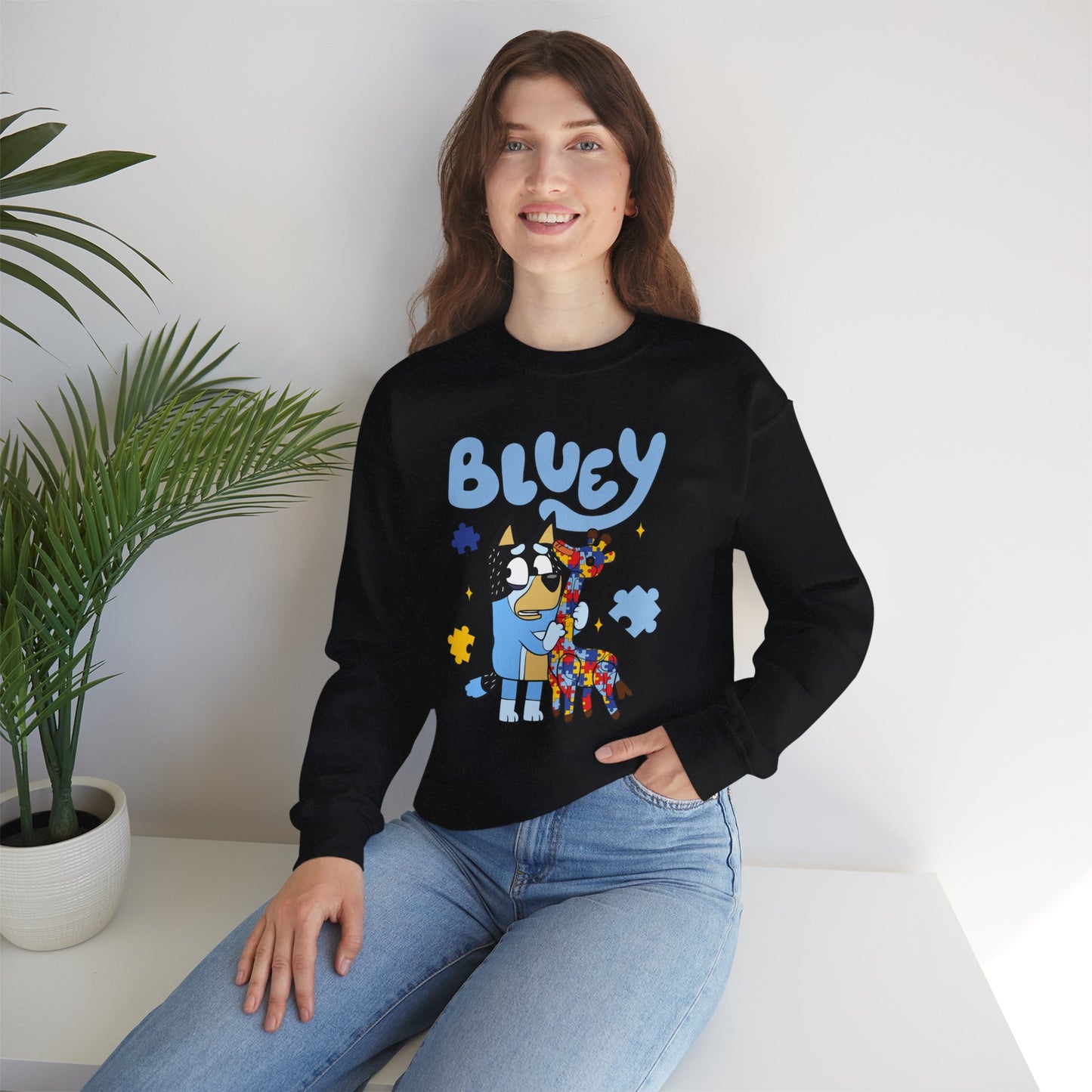 Bluey & Piñata Blue Heeler Sweatshirt — Cute Cartoon Dog Crewneck