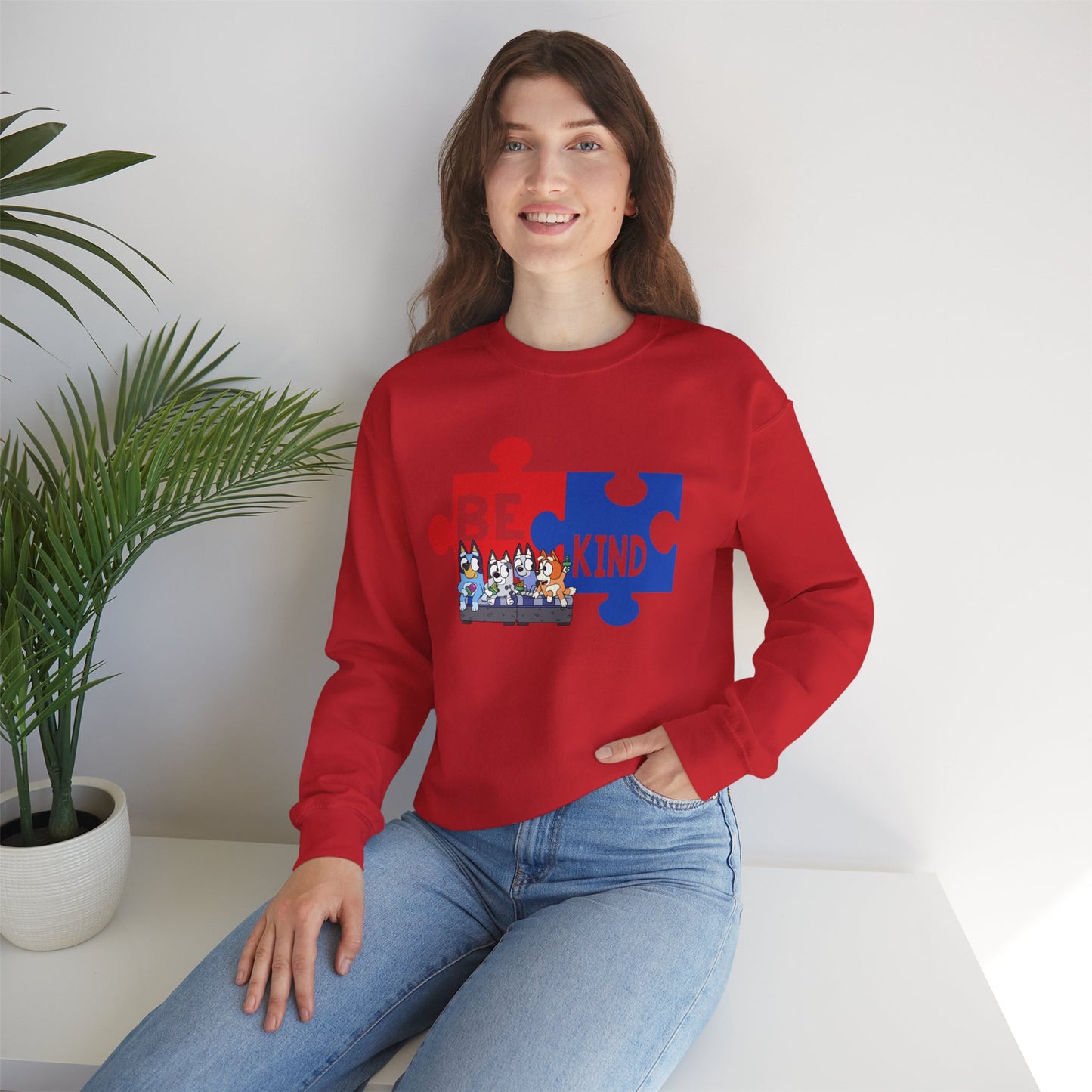 Be Kind Puzzle Sweatshirt — Inspirational Autism Awareness Crewneck