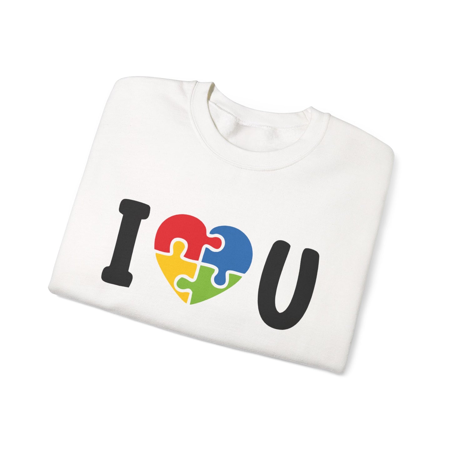 I Love You Heart Puzzle Crewneck Sweatshirt