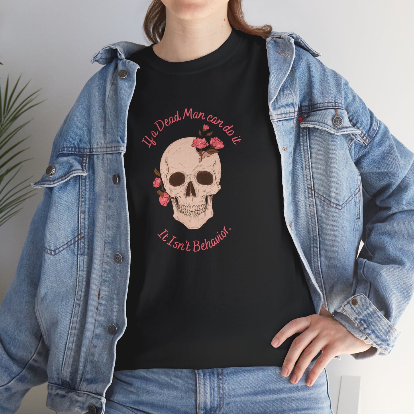 Skull & Roses Unisex Heavy Cotton Tee - Perfect for Halloween, Casual Wear, Gift for Friends, Skull Lovers, or Grunge Fashion