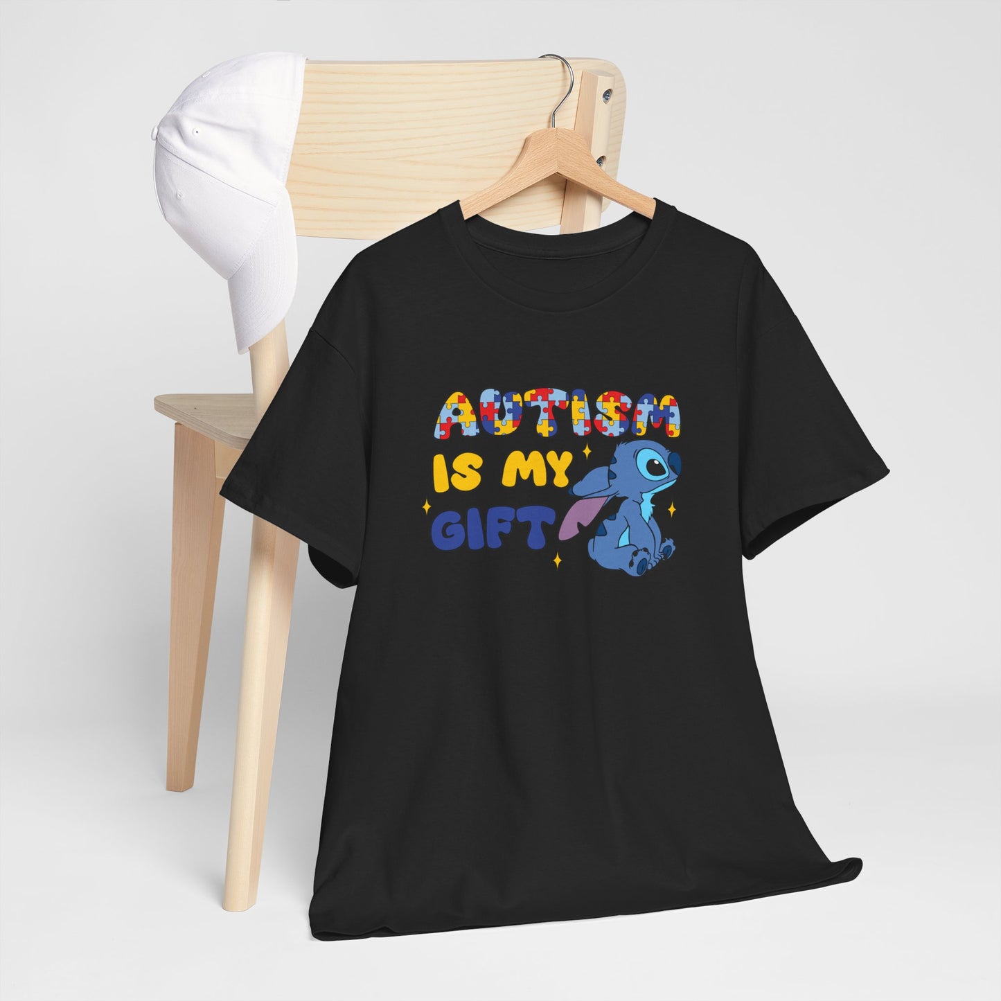 Autism Is My Gift T-Shirt — Colorful Puzzle Heart Design