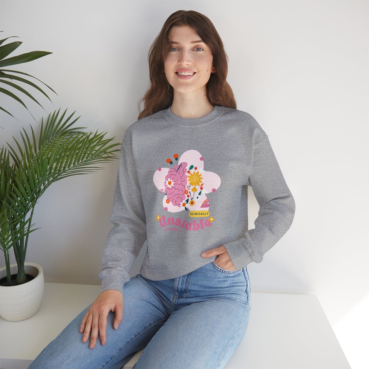 Unstable Floral Brain Crewneck Sweatshirt