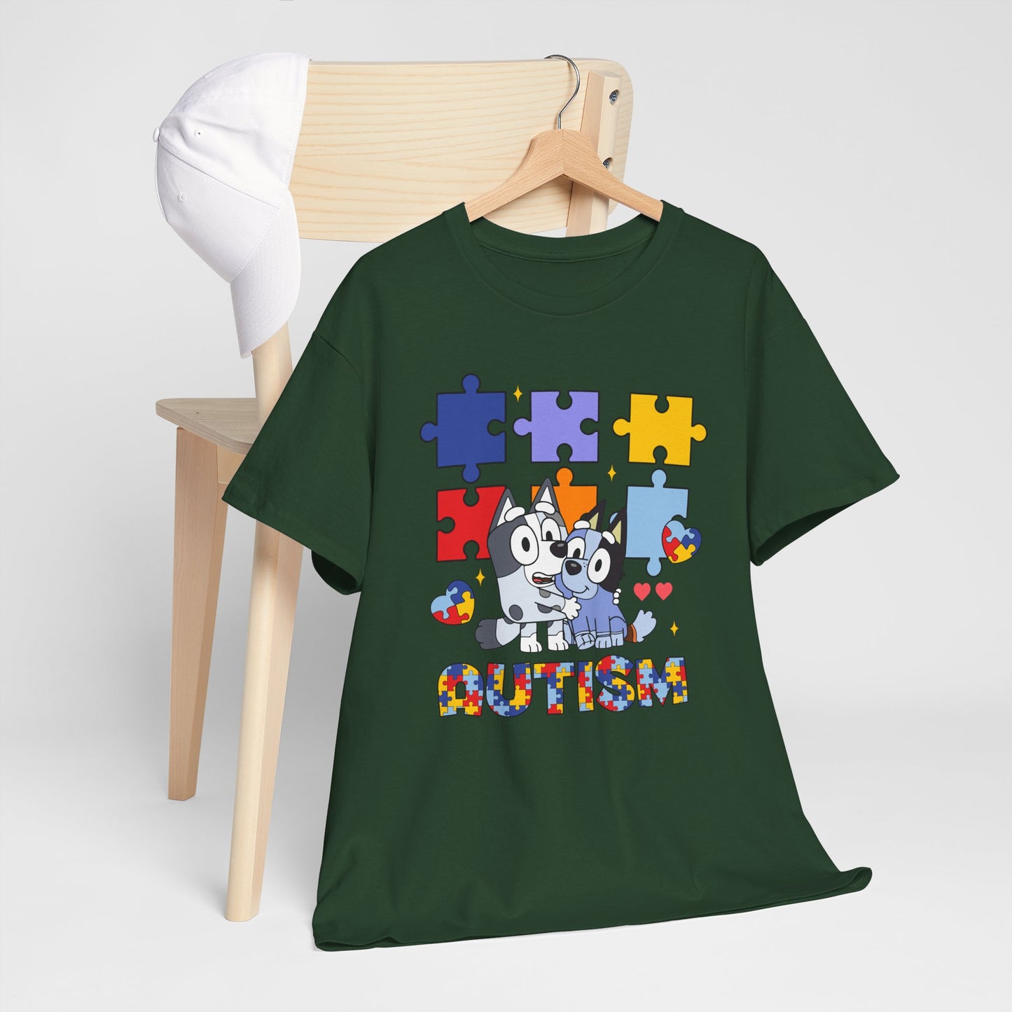 Autism Awareness Puzzle Tee — Cute Puppy Puzzle Piece Design