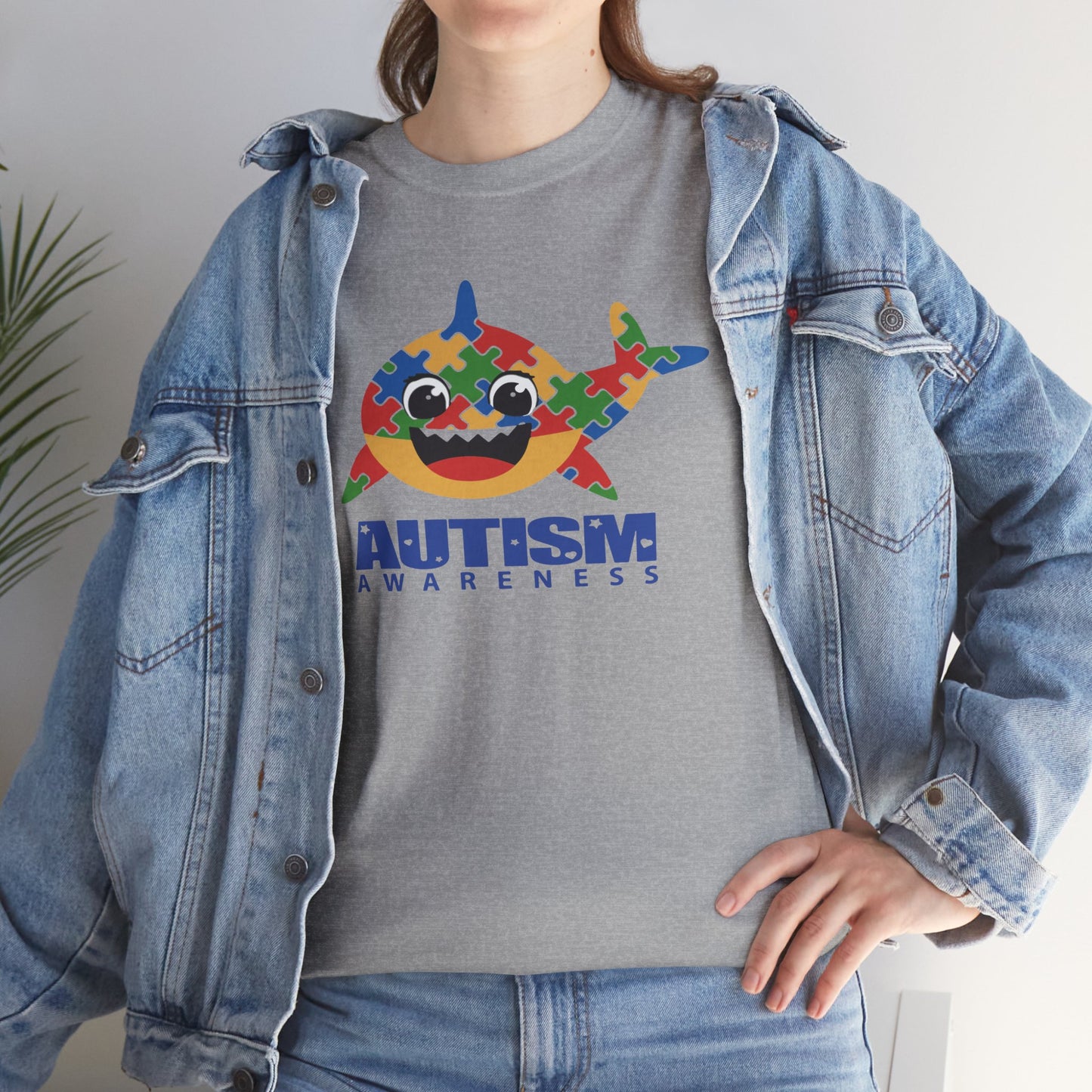 T-Shirt Baby Shark Autism Awareness Unisex Heavy Cotton Tee