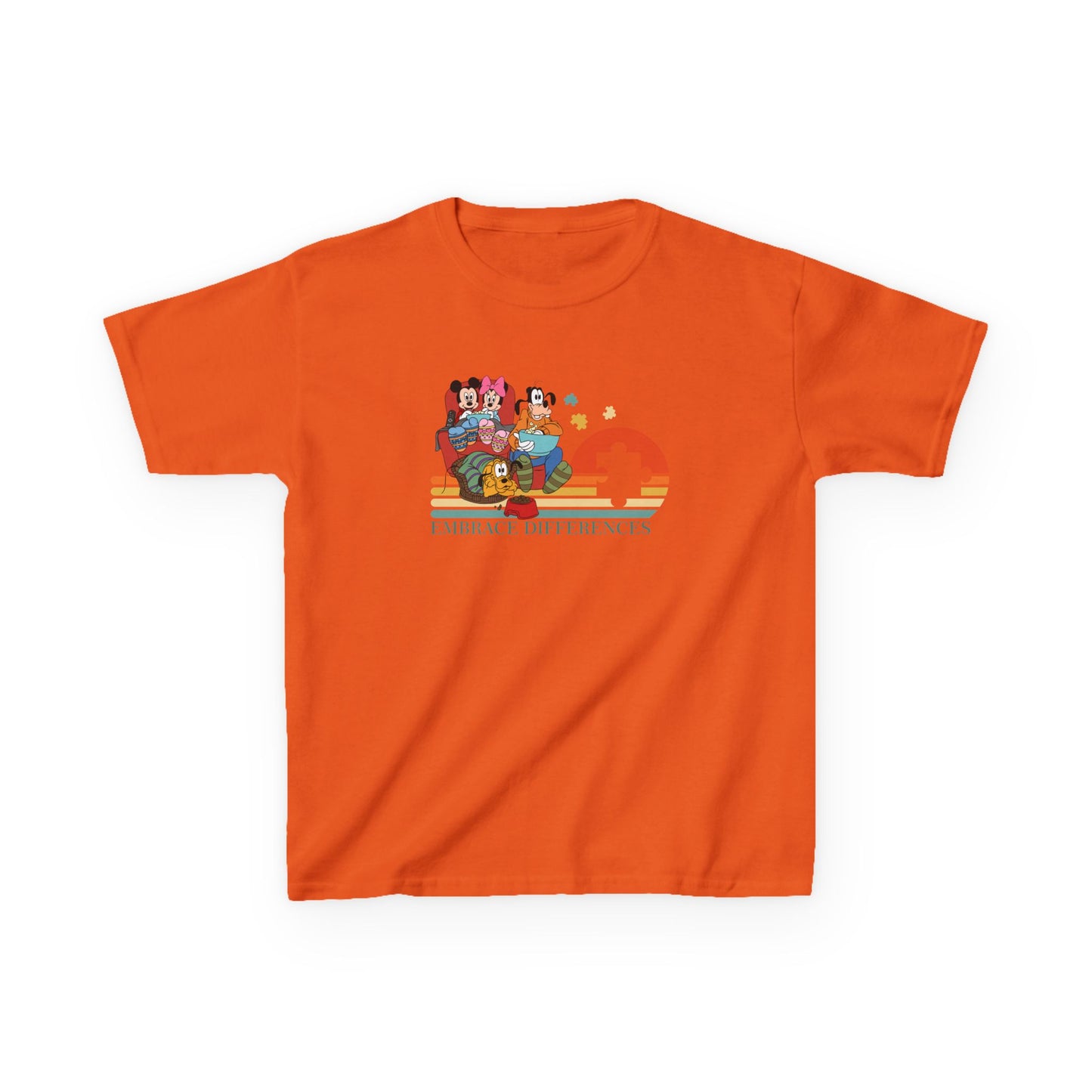 Kids Tee — Colorful Retro Animal Parade "I Embrace Differences"