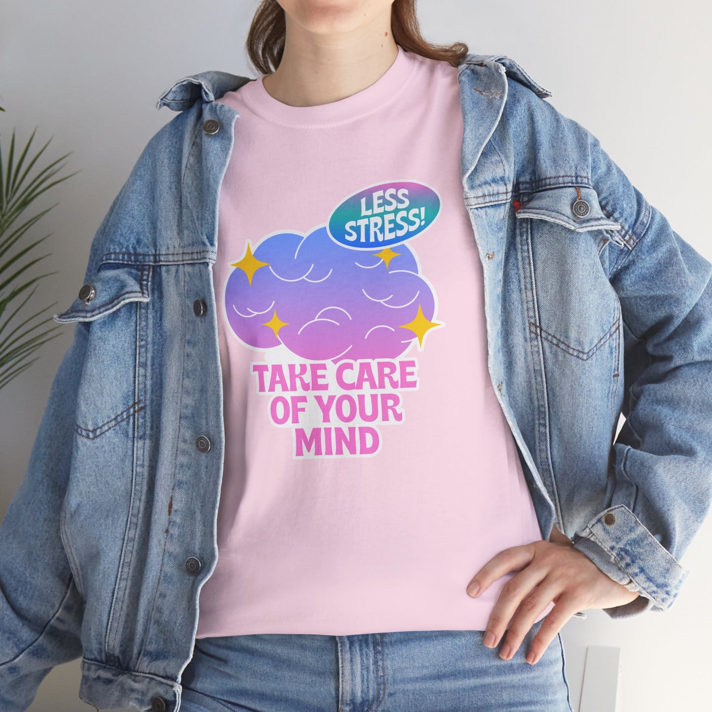 Stress Relief Unisex Cotton Tee - Take Care of Your Mind