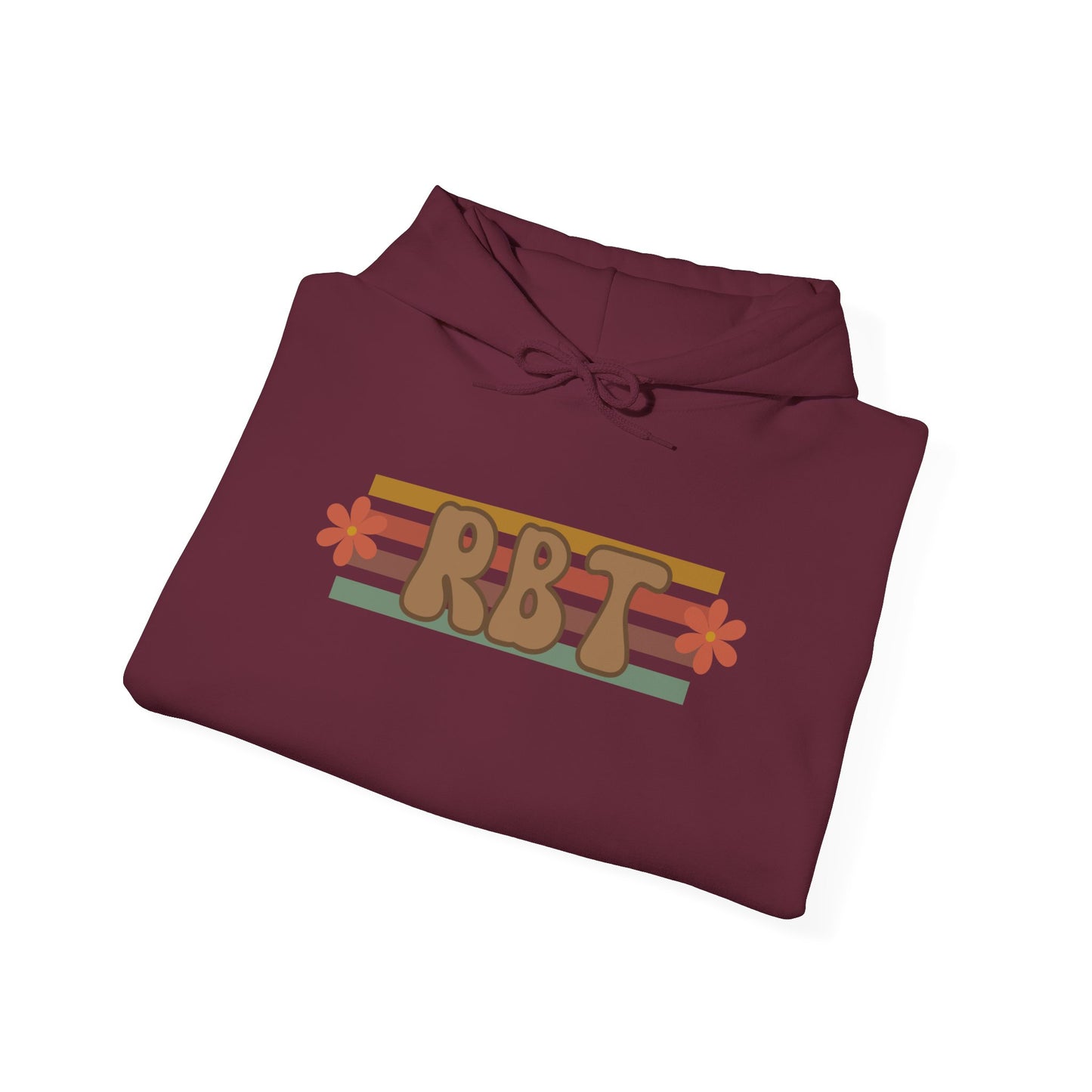 Retro Floral RBT Initials Hoodie — Vintage Striped Monogram Sweatshirt