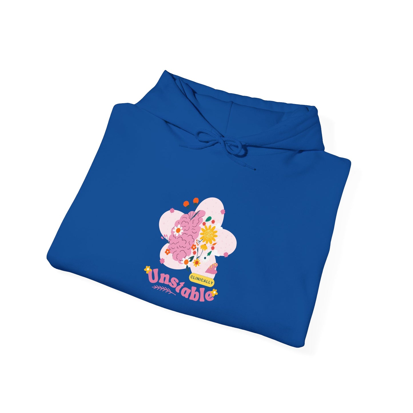Unstable Cute Pastel Character Hoodie — Kawaii Pink Floral Graphic Sweatshirt
