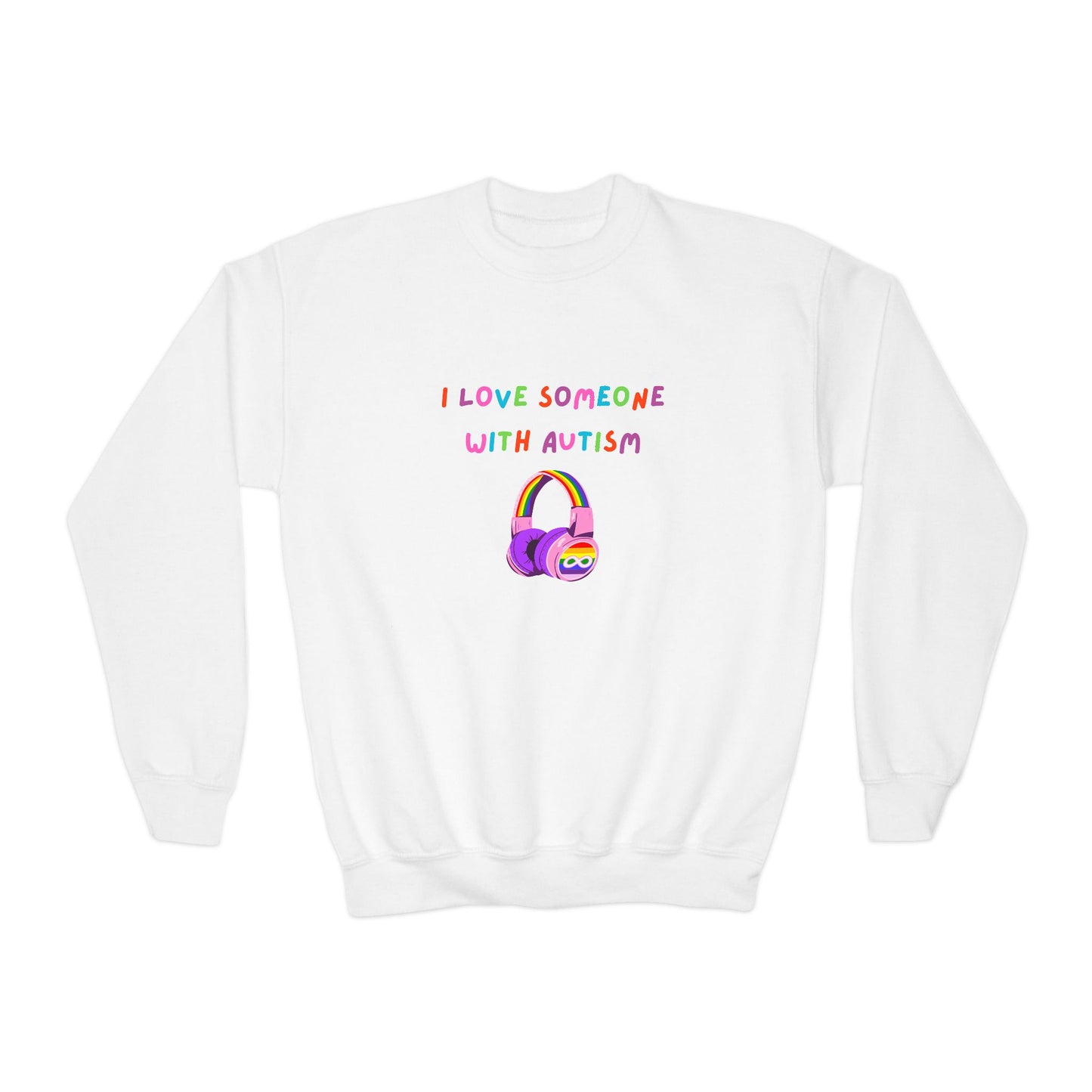 I Love Someone with Autism Youth Crewneck Sweatshirt