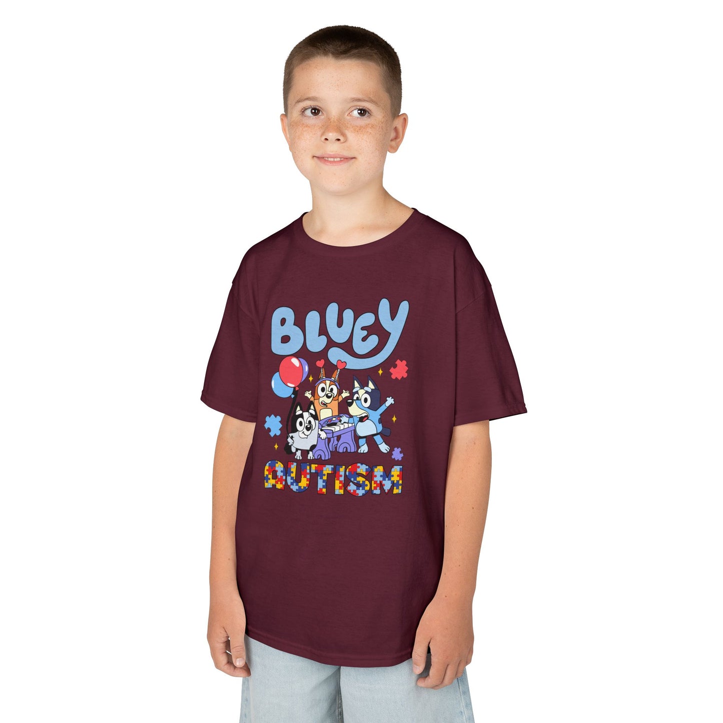Kids Tee — Bluey & Friends Autism Awareness Graphic