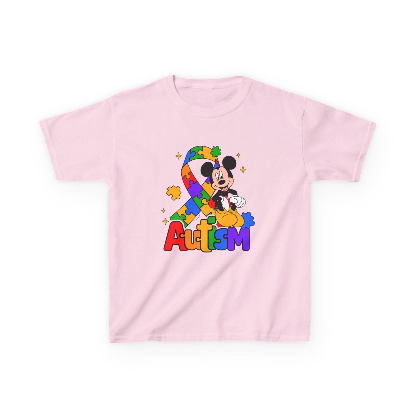 Kids Autism Awareness T-Shirt — Colorful Puzzle Ribbon Design