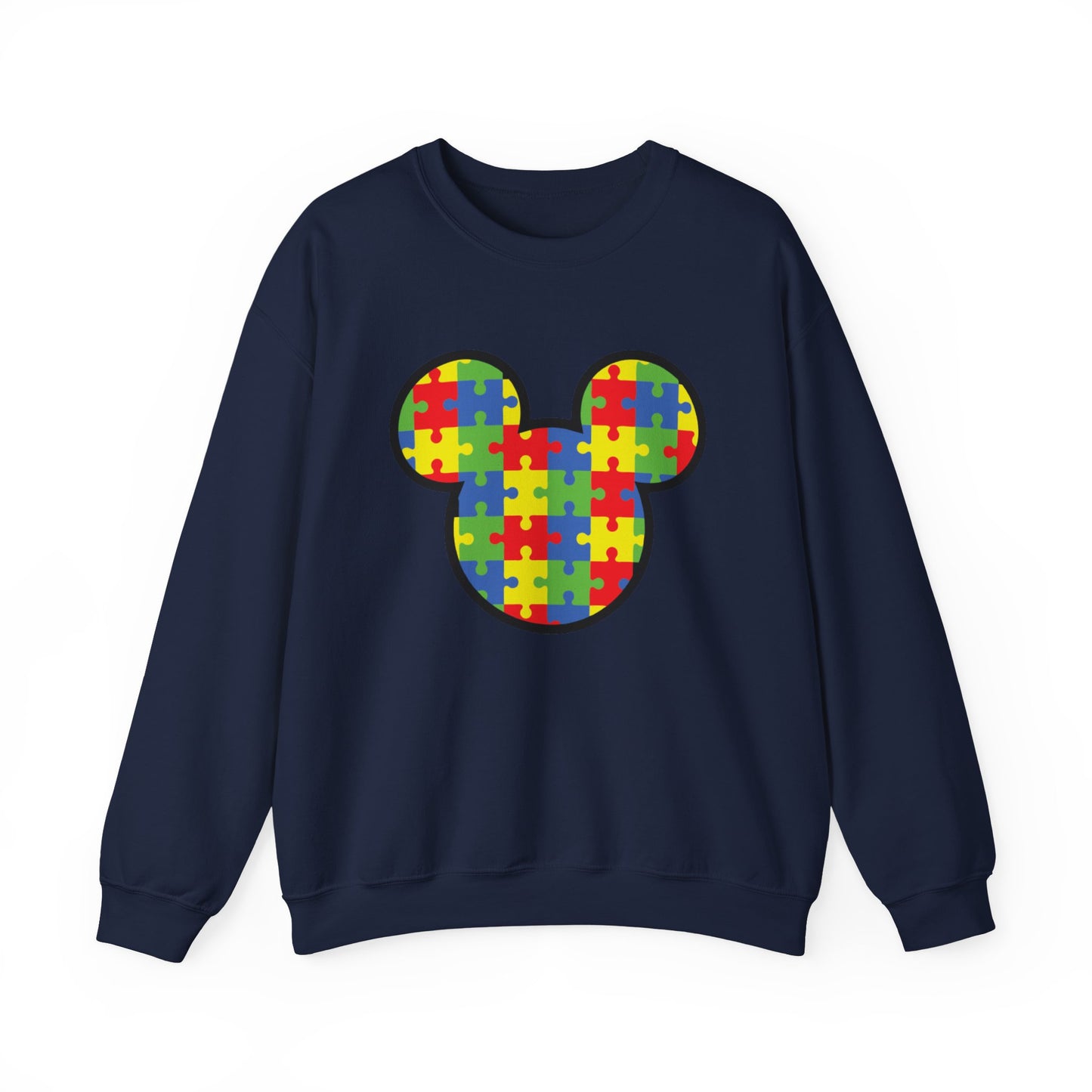 Colorful Puzzle Mickey Mouse Crewneck Sweatshirt