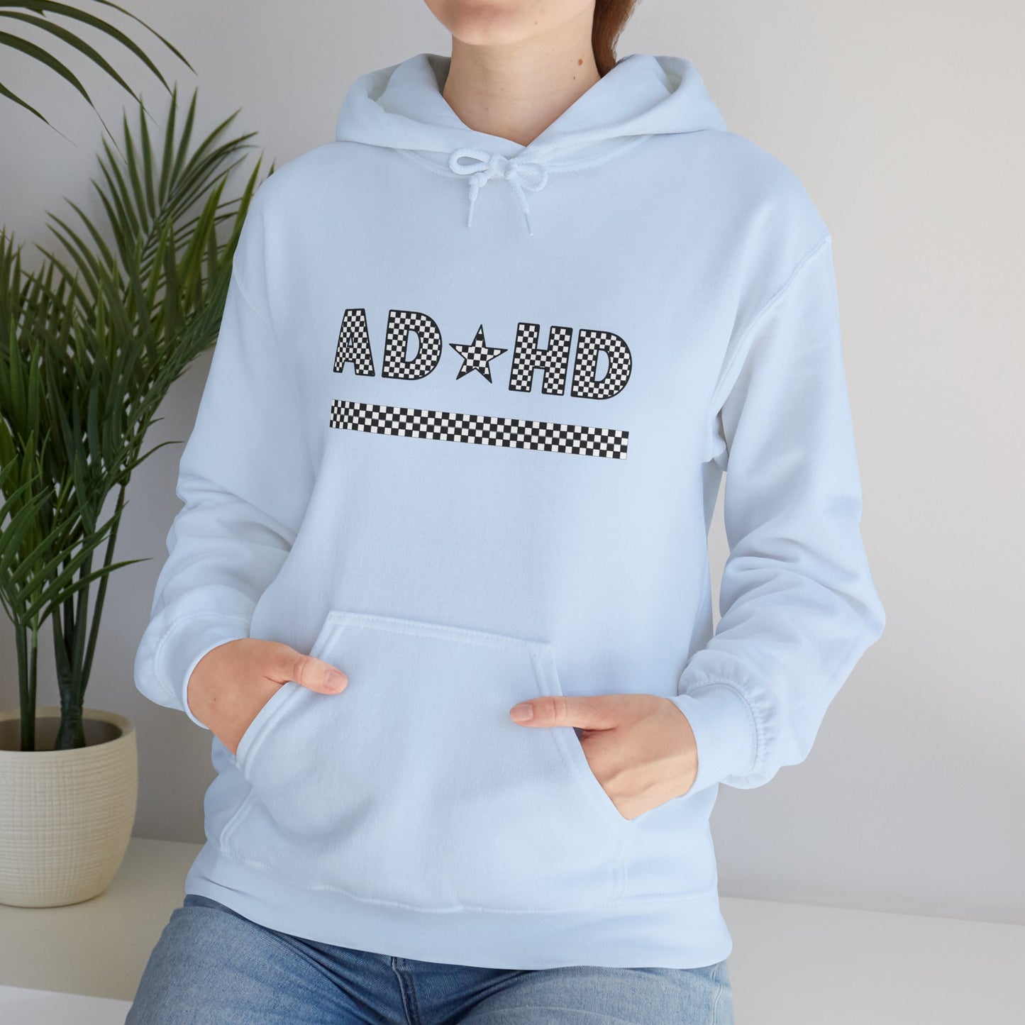 ADHD Star Checkered Hooded Sweatshirt