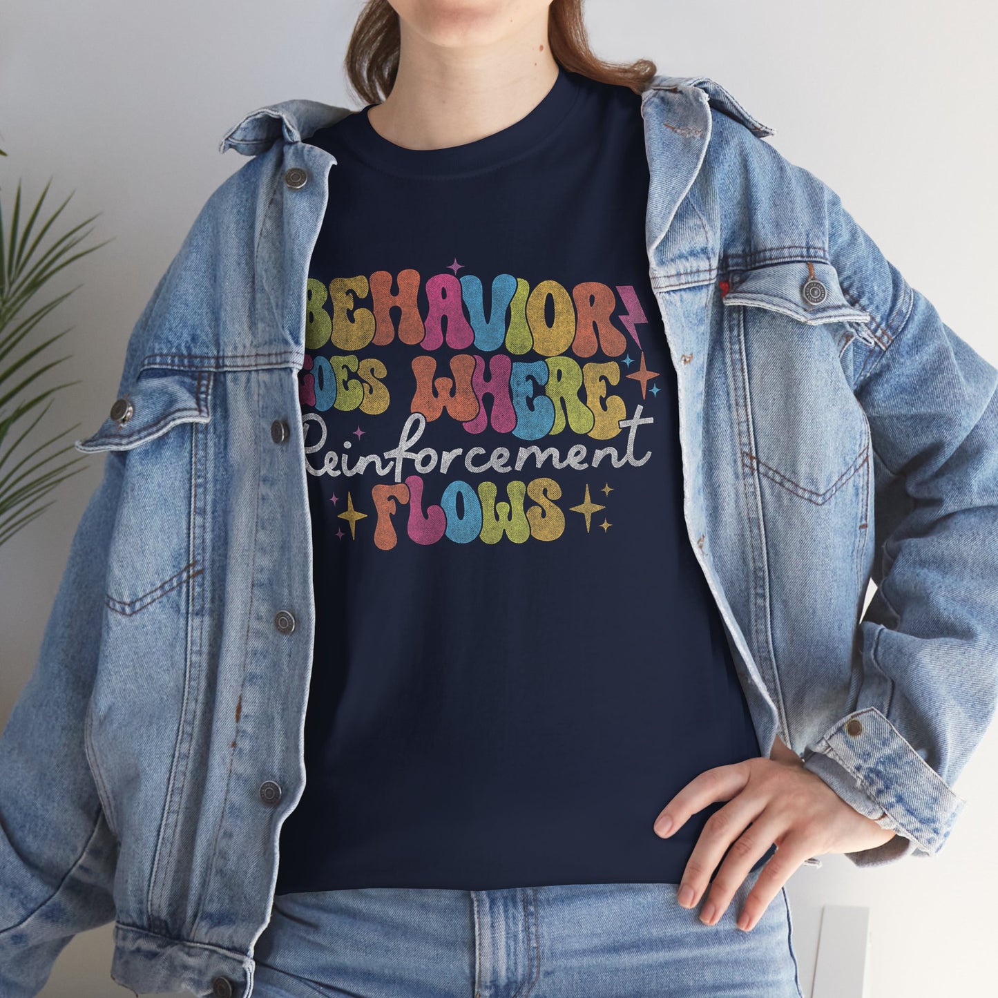 Behavior Codes Where? Reinforcement Flows T-Shirt — Retro Psychedelic Behavioral Therapist Tee