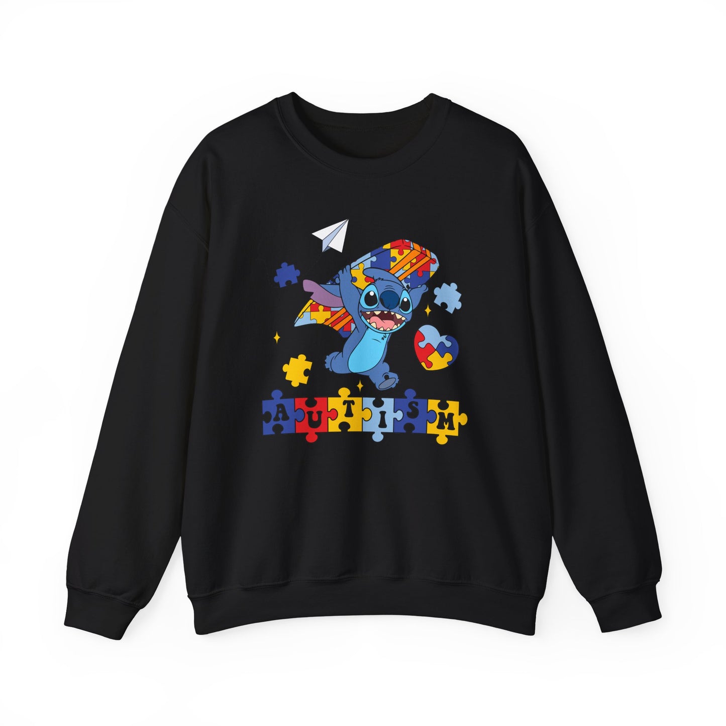 Autism Awareness Sweatshirt – Cute Stitch Puzzle Heart Design