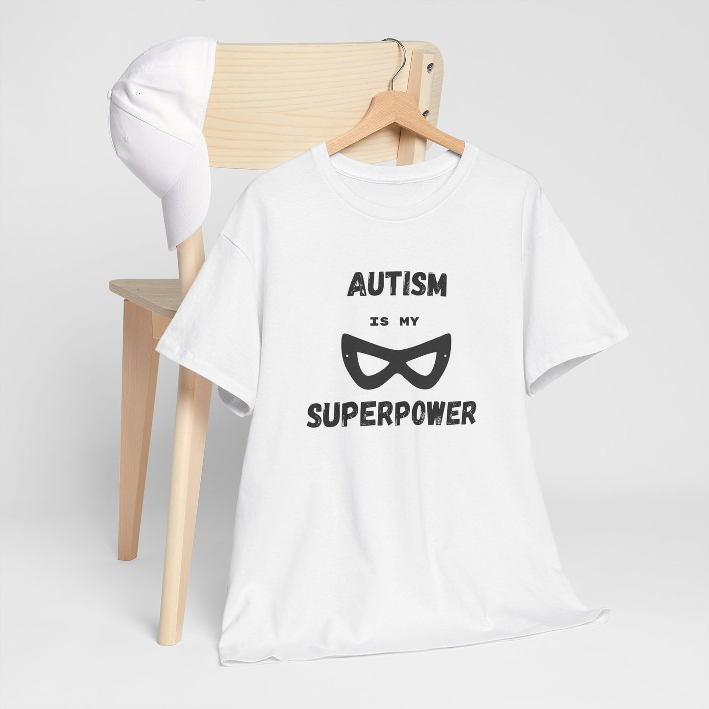 Autism is My Superpower Tee, Unisex Heavy Cotton Shirt, Gift for Autism Awareness, Inclusive Fashion, Inspirational T-Shirt