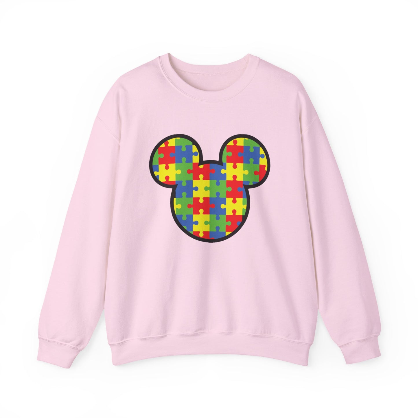 Colorful Puzzle Mickey Mouse Crewneck Sweatshirt