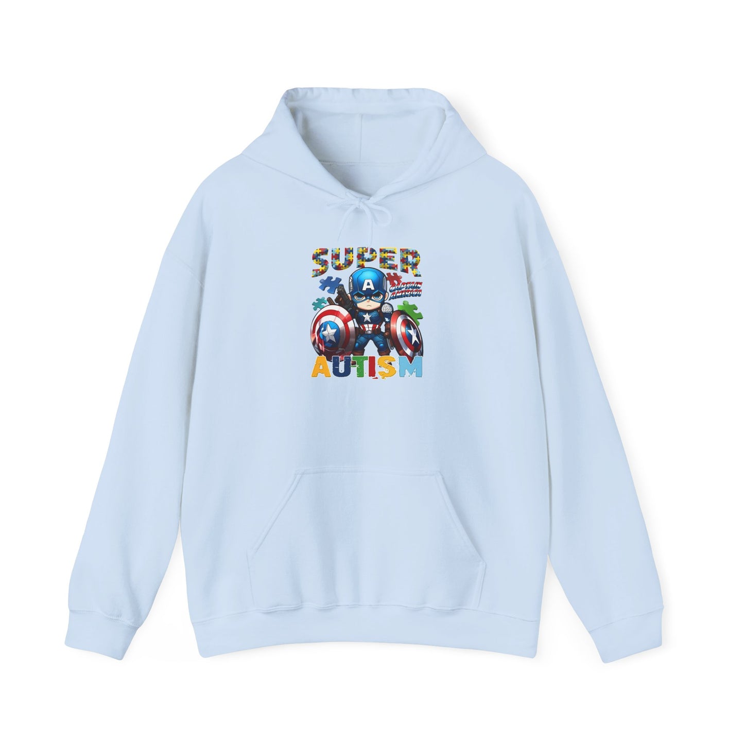 Autism Superhero Hoodie — 'Super Autism' Colorful Puzzle Support Sweatshirt