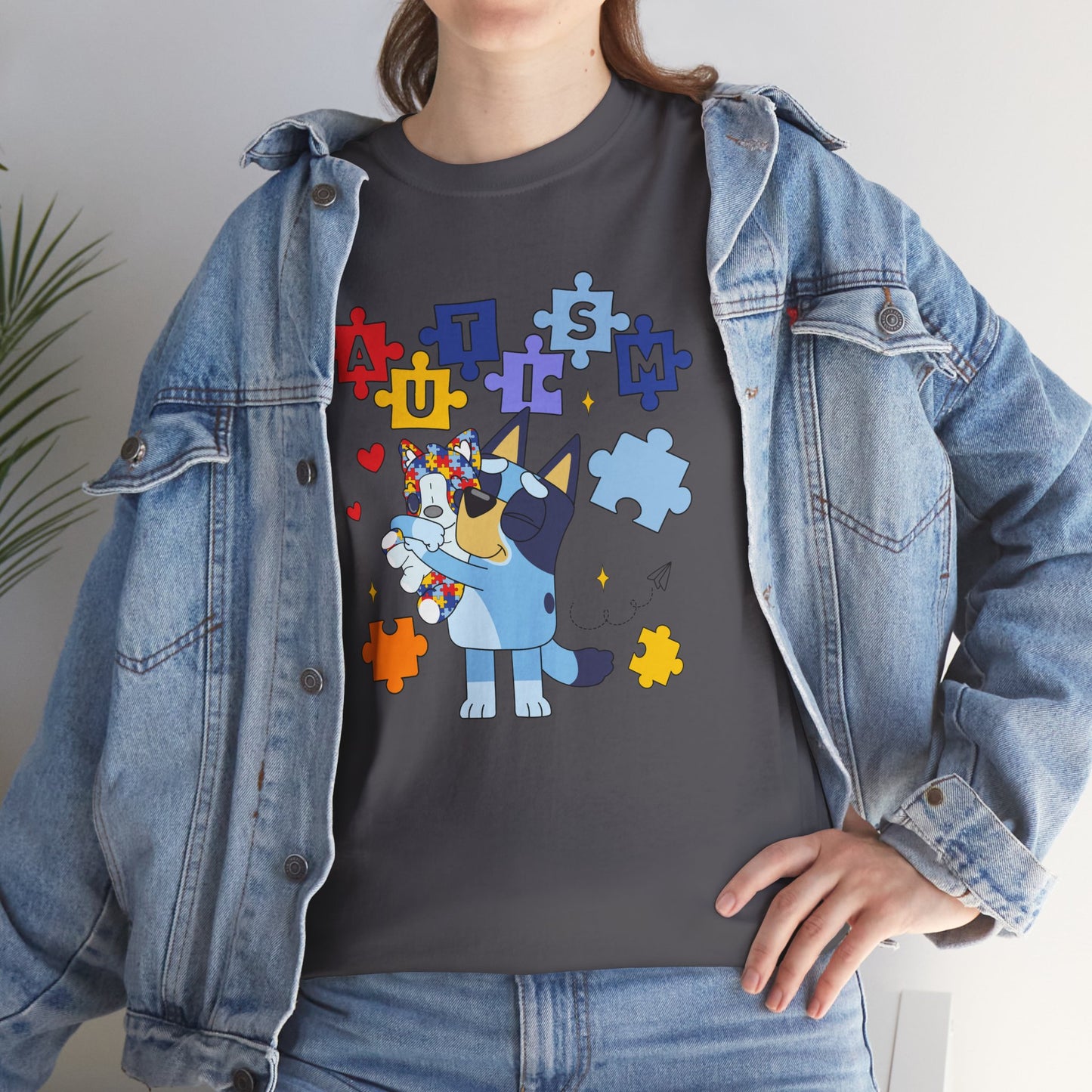 Autism Awareness Puzzle Puppy T-Shirt — Cute Supportive Autism Design