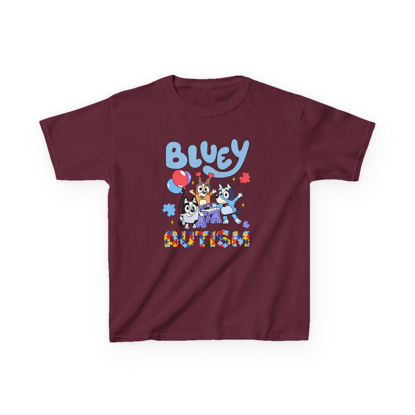 Kids Tee — Bluey & Friends Autism Awareness Graphic