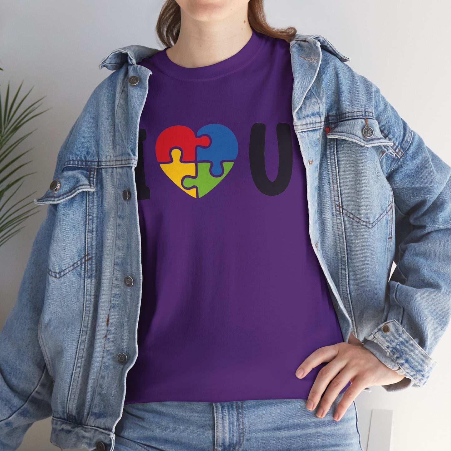 Rainbow Heart Puzzle Unisex Heavy Cotton Tee