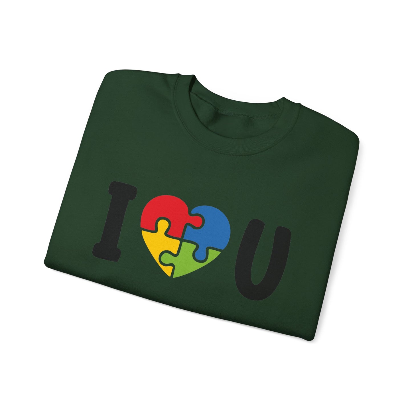 I Love You Heart Puzzle Crewneck Sweatshirt